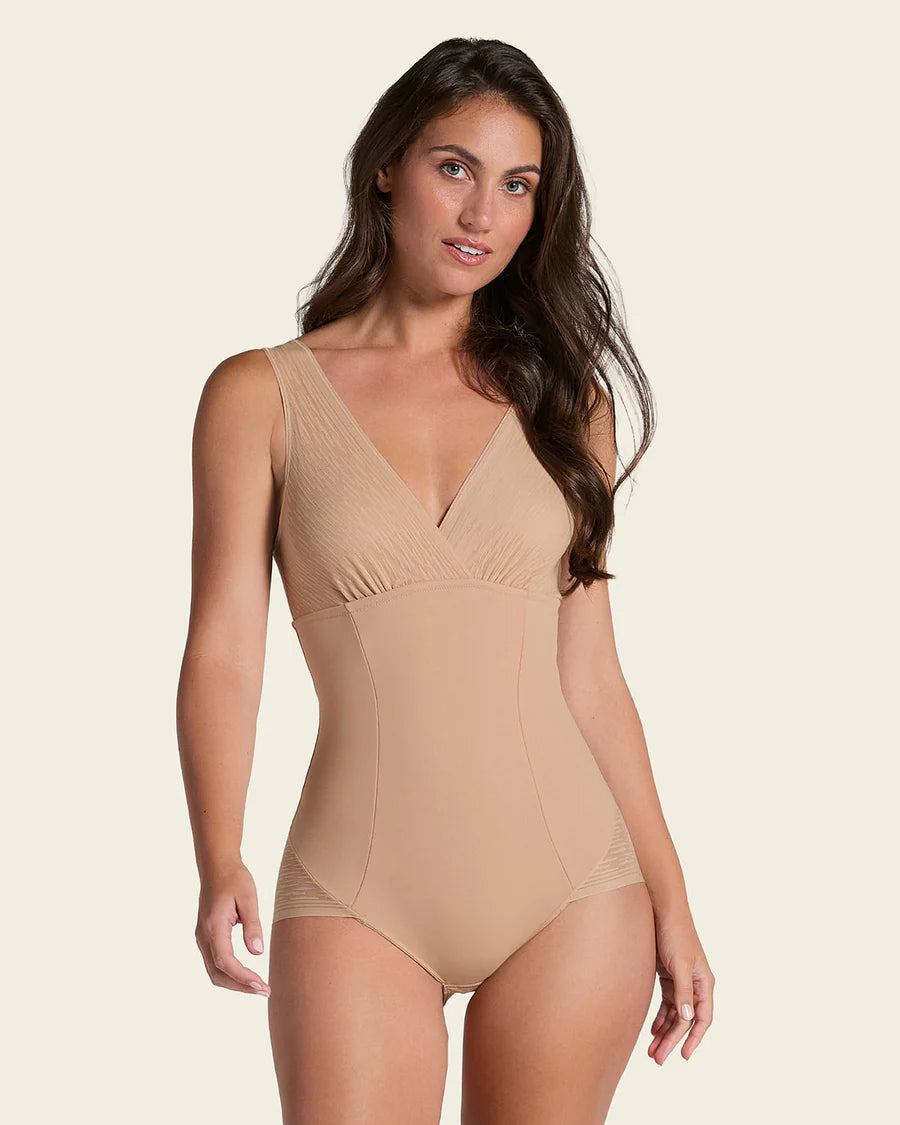 Sheer Boldly Sheer Stripe Detail Sculpting Bodysuit