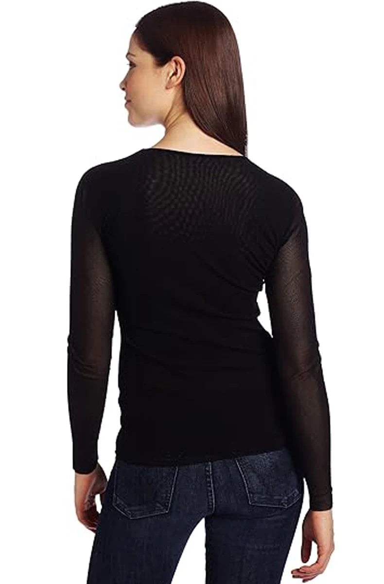 Tulle Long Sleeve Crew 2 Ply