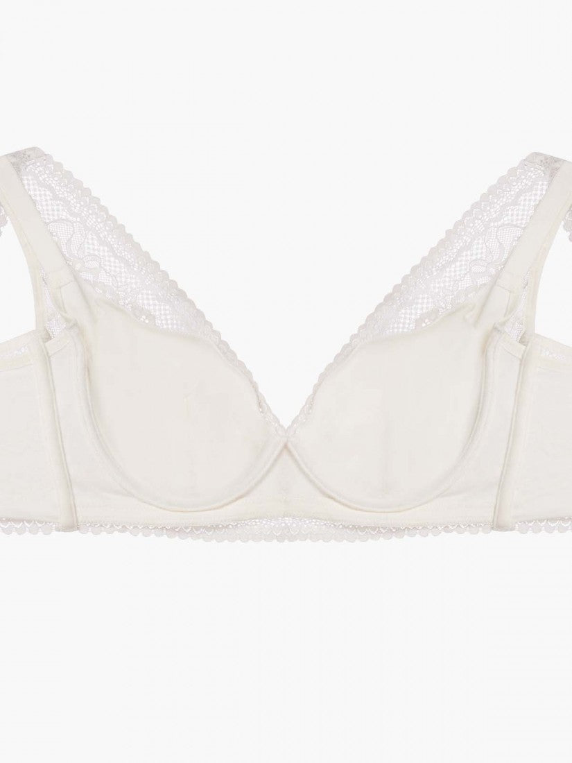 NiTi Shape-Memory Wire Non-padded Lace Plunge Bra (Cup C-D)