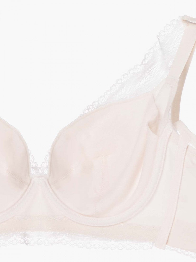 NiTi Shape-Memory Wire Non-padded Lace Plunge Bra (Cup C-D)