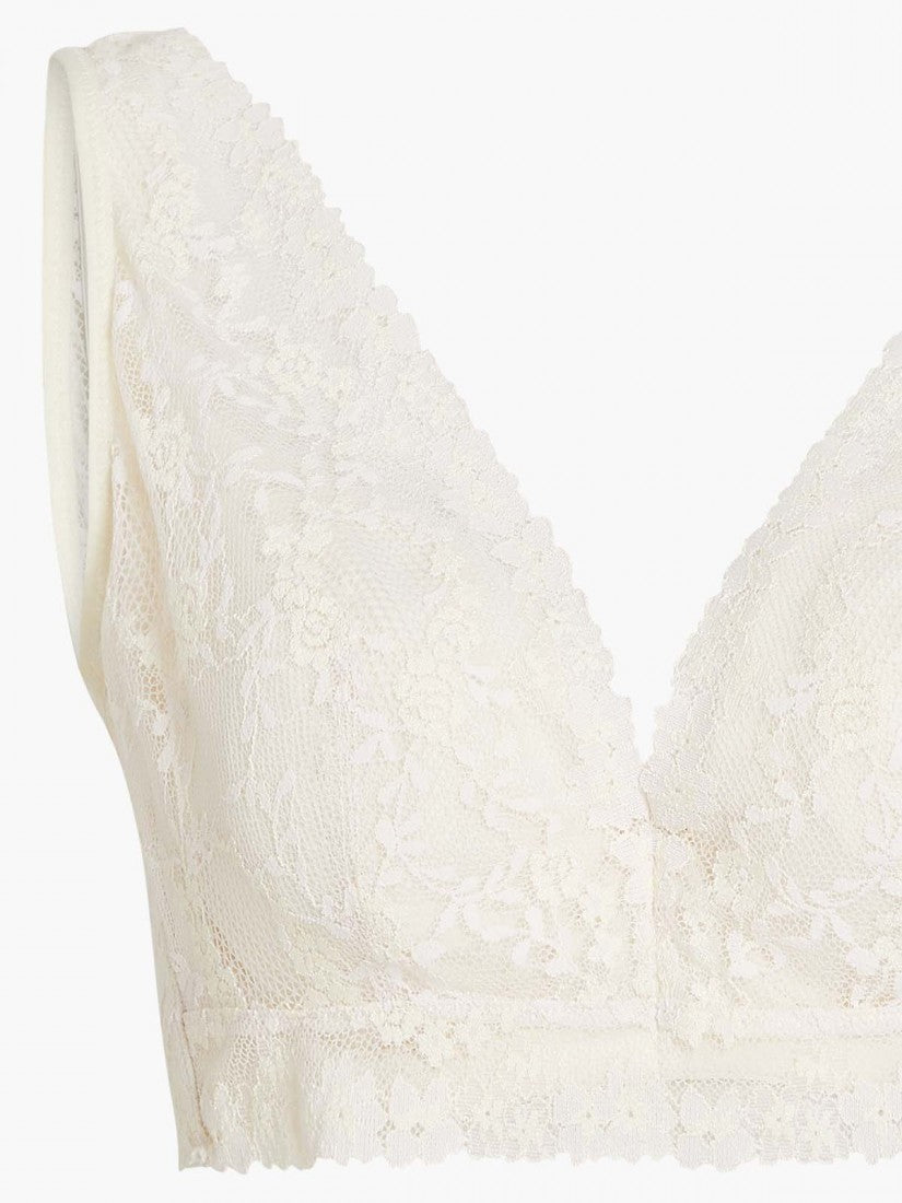 NiTi Shape-Memory Wire Non-padded Lace Full Cup Plunge Bra (Cup C-D)