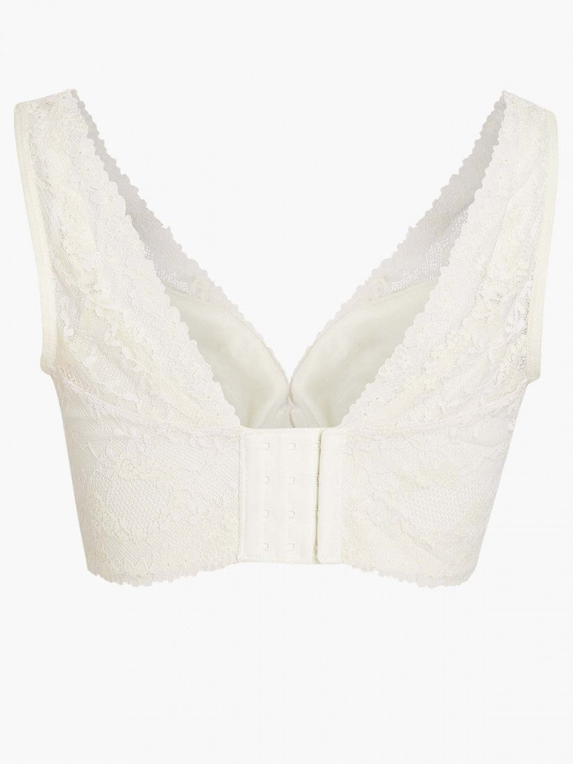 NiTi Shape-Memory Wire Non-padded Lace Full Cup Plunge Bra (Cup C-D)