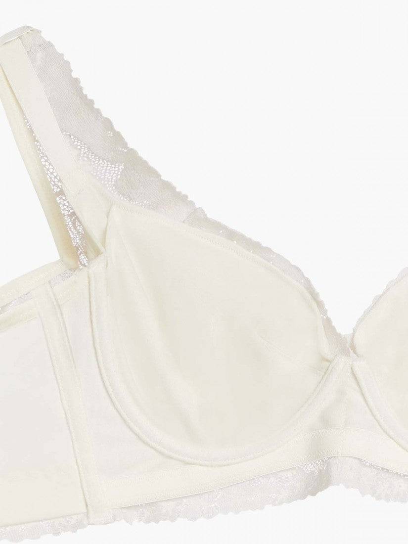NiTi Shape-Memory Wire Non-padded Lace Full Cup Plunge Bra (Cup C-D)