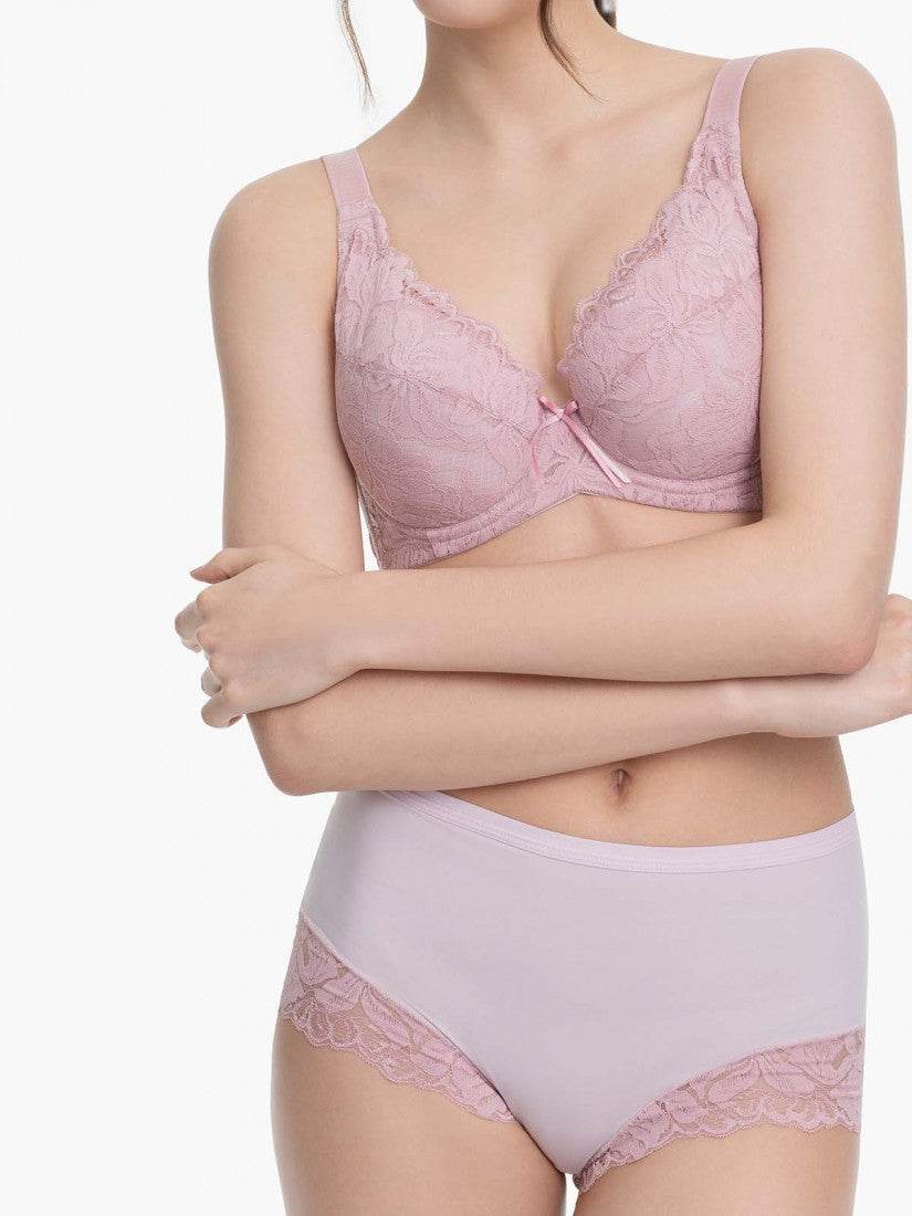 Lace Trimmed Midi Lite-control Brief