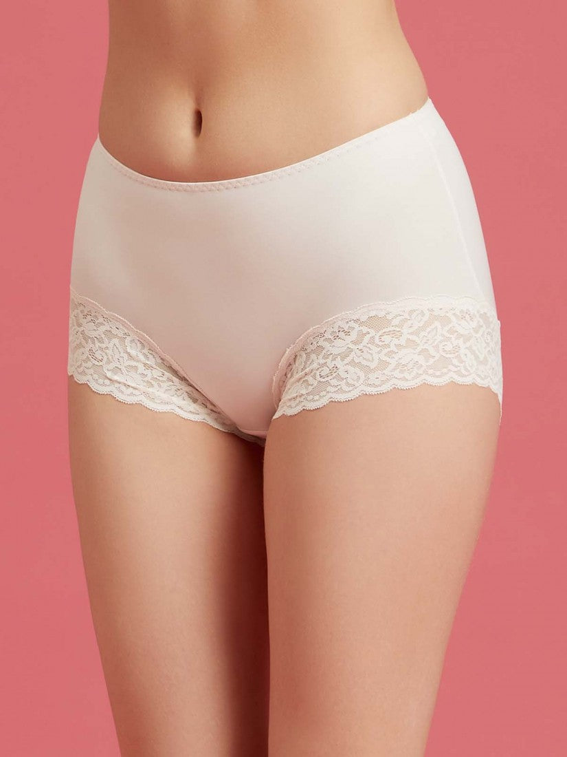 Lace Trimmed Midi Lite-control Brief