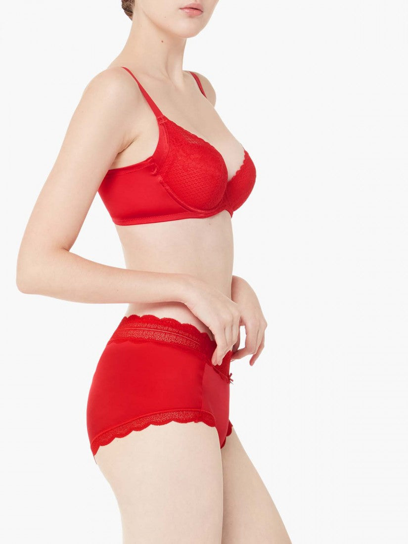 Lace Trimmed Short Brief