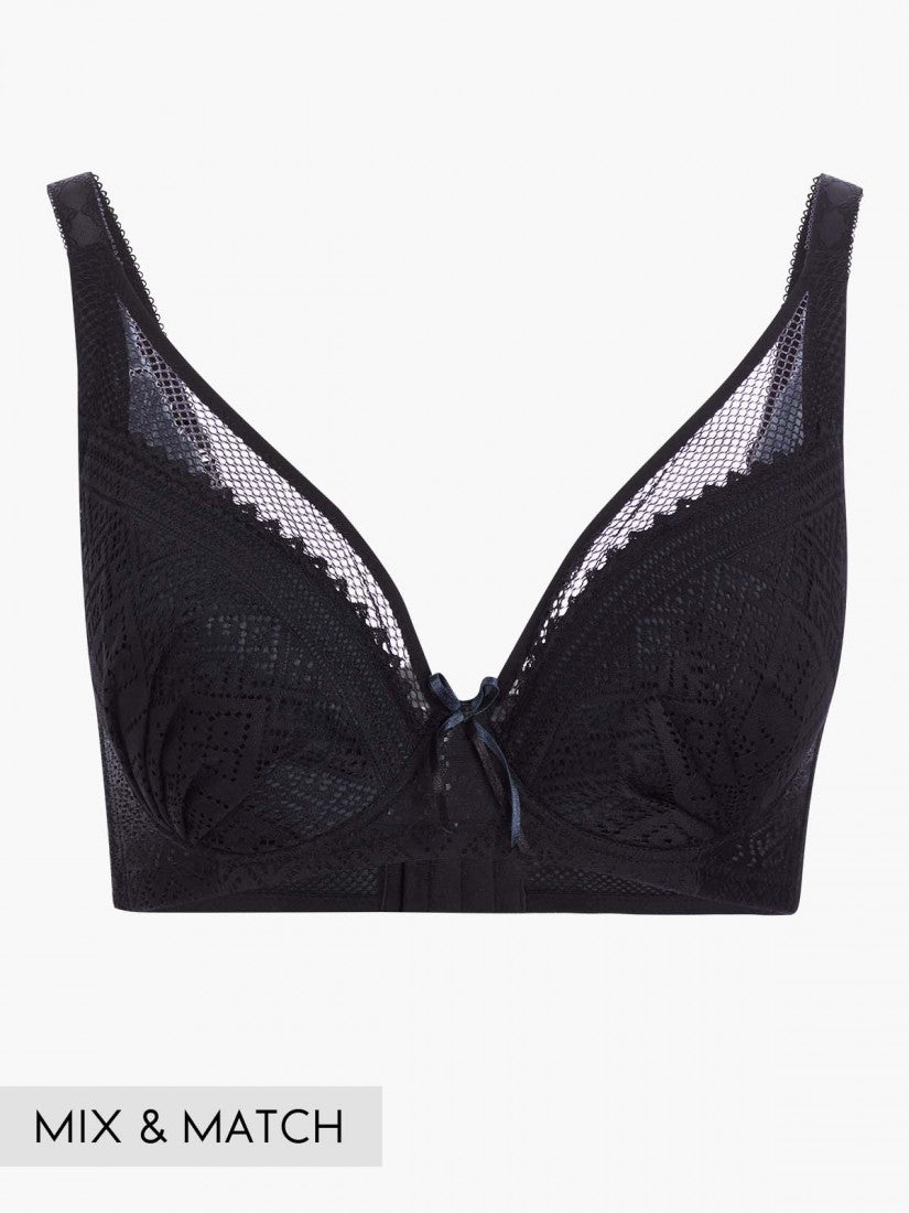 Lace Deep V Soft Cup Bra (Cup C-E)