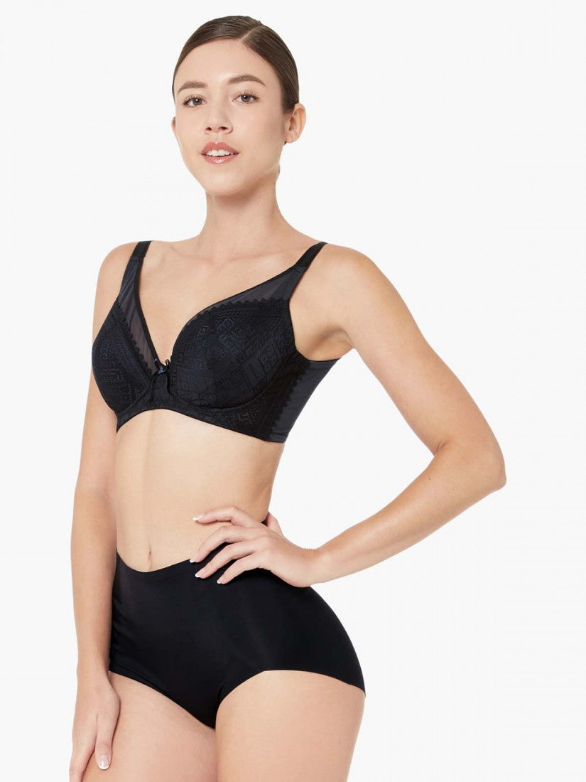 Lace Deep V Soft Cup Bra (Cup C-E)