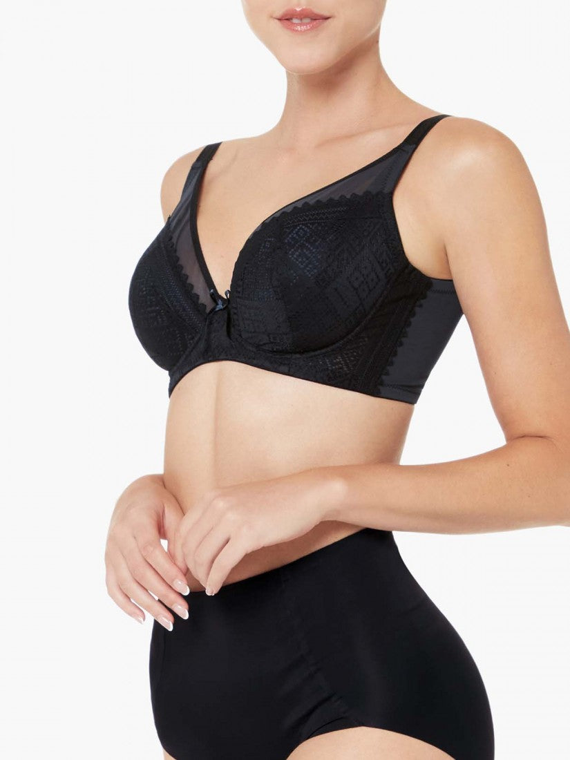 Lace Deep V Soft Cup Bra (Cup C-E)