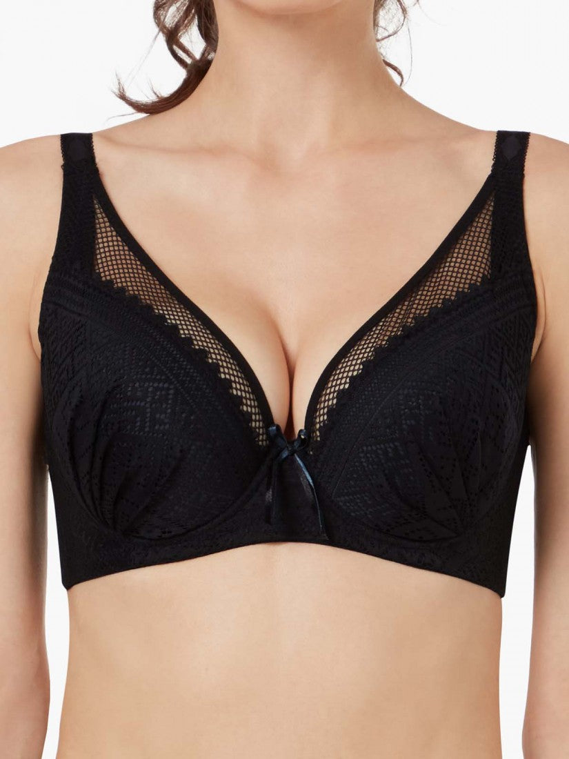 Lace Deep V Soft Cup Bra (Cup C-E)