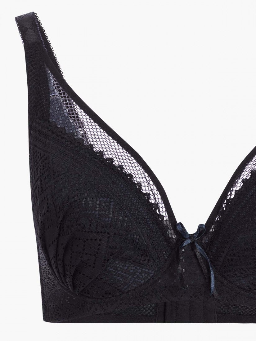 Lace Deep V Soft Cup Bra (Cup C-E)