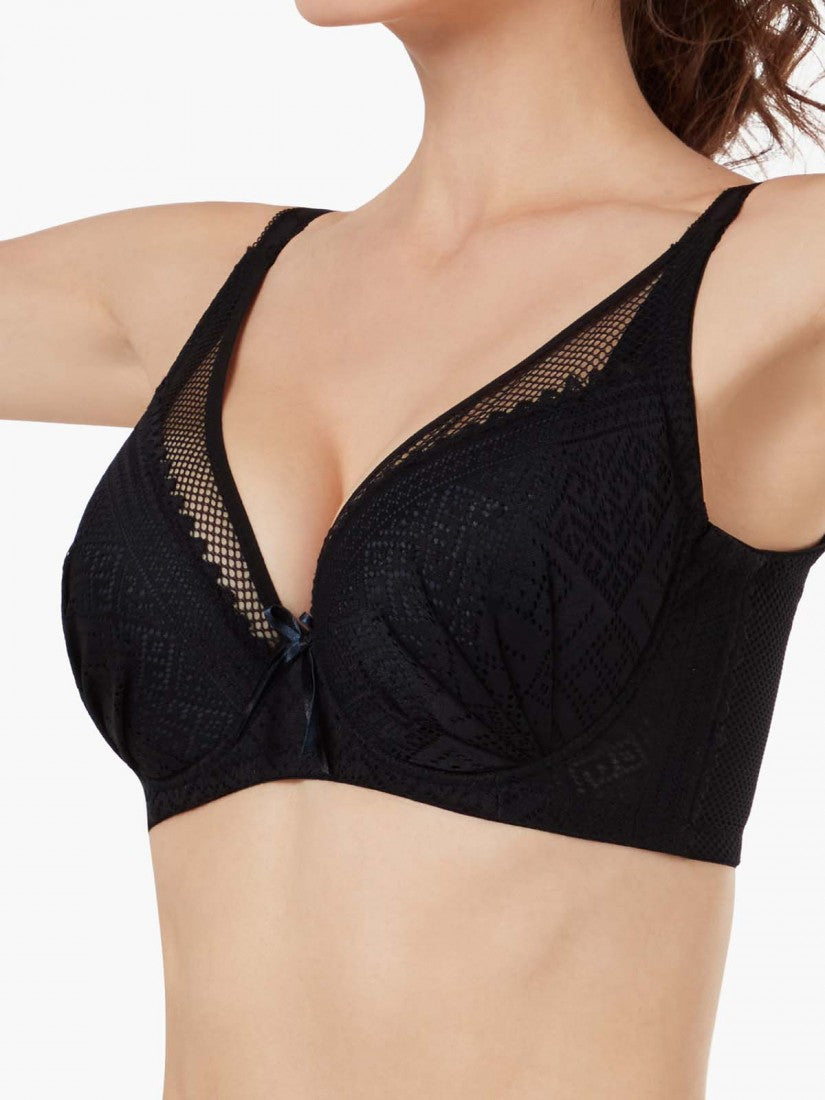 Lace Deep V Soft Cup Bra (Cup F-G)