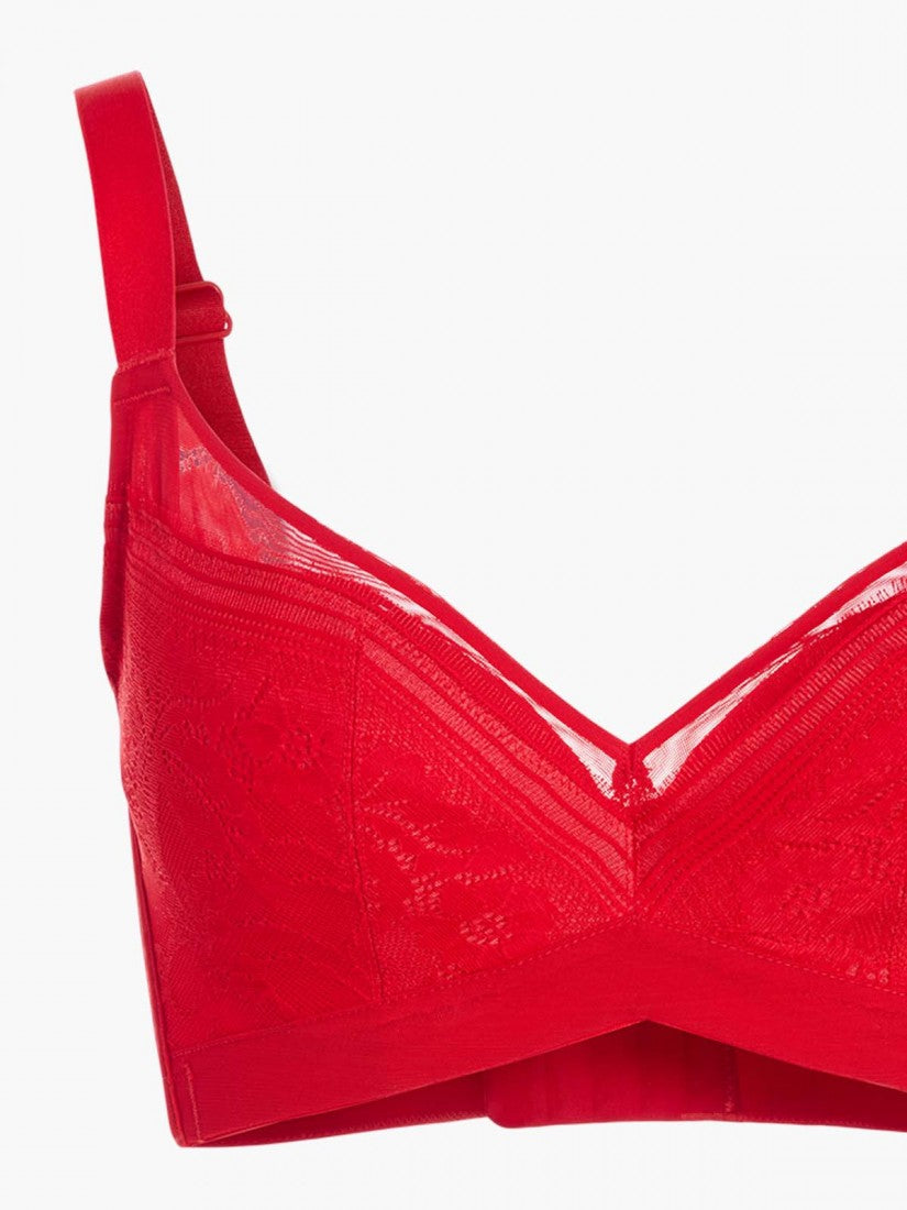 NiTi Shape-Memory Wire Soft Cup Plunge Bra ( Cup D-G )