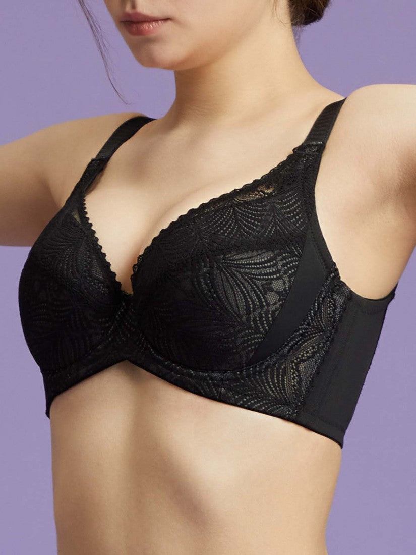 NiTi Shape-Memory Wire Lycra Lace Full Soft Cup Bra (Cup D-H)