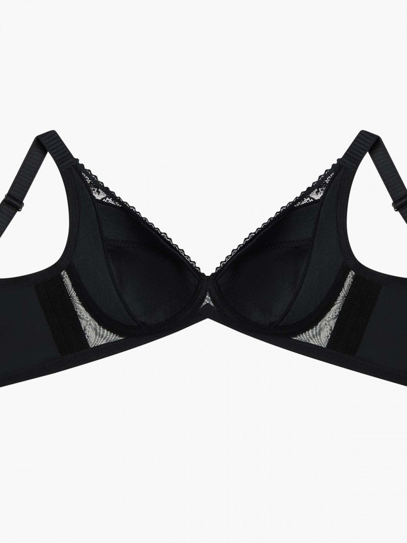 NiTi Shape-Memory Wire Lycra Lace Full Soft Cup Bra (Cup D-H)