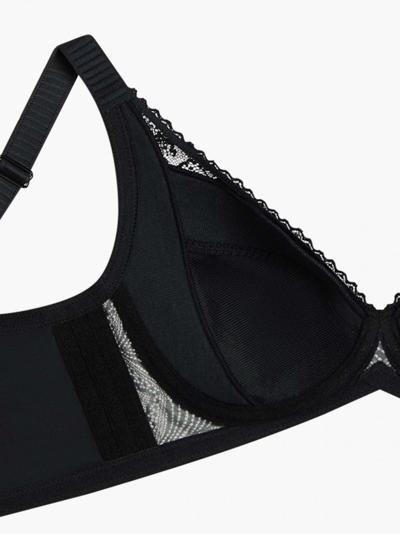 NiTi Shape-Memory Wire Lycra Lace Full Soft Cup Bra (Cup D-H)