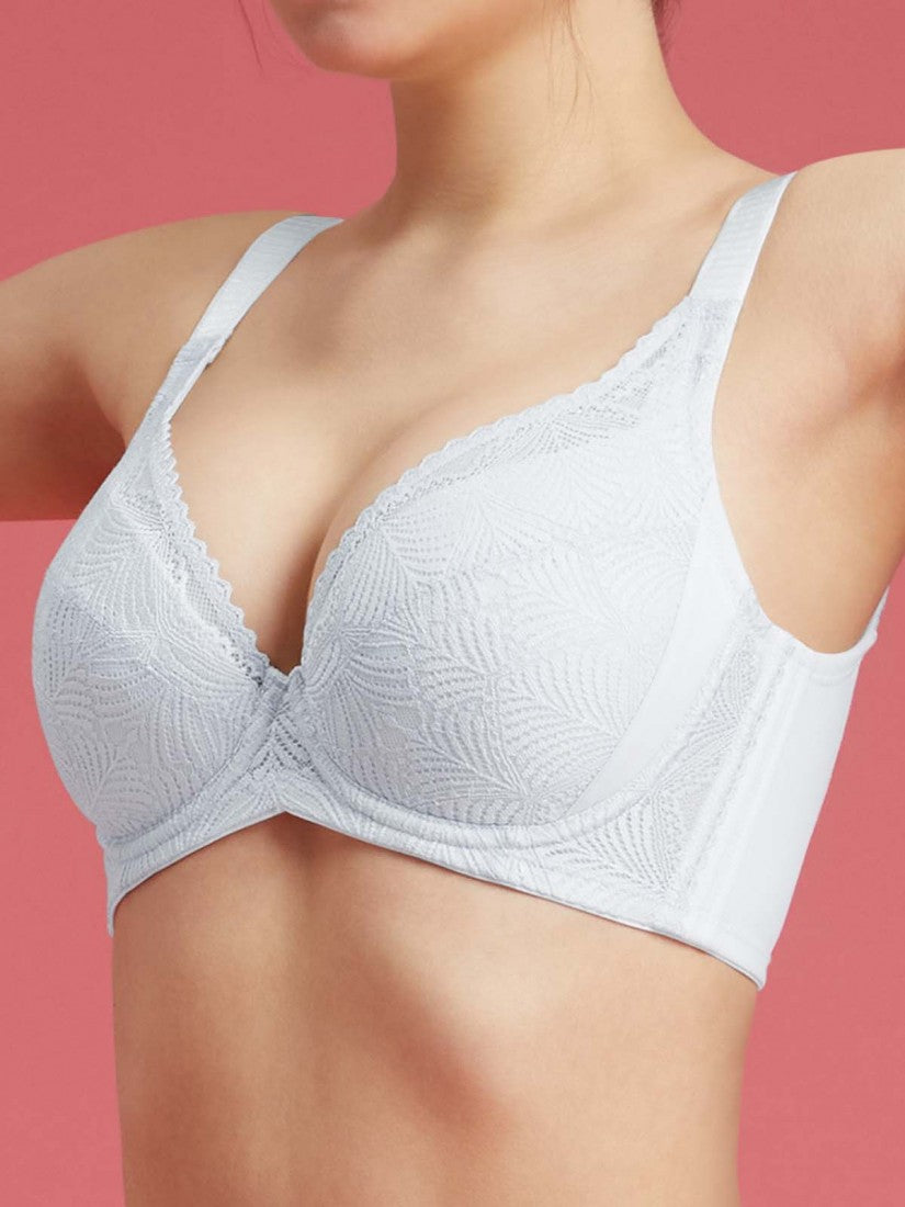 NiTi Shape-Memory Wire Lycra Lace Full Soft Cup Bra (Cup D-H)