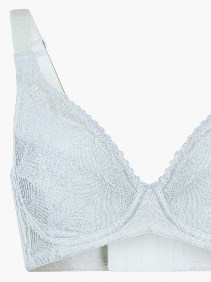 NiTi Shape-Memory Wire Lycra Lace Full Soft Cup Bra (Cup D-H)