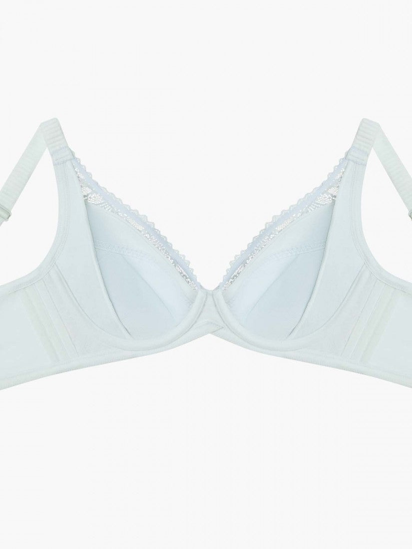 NiTi Shape-Memory Wire Lycra Lace Full Soft Cup Bra (Cup D-H)