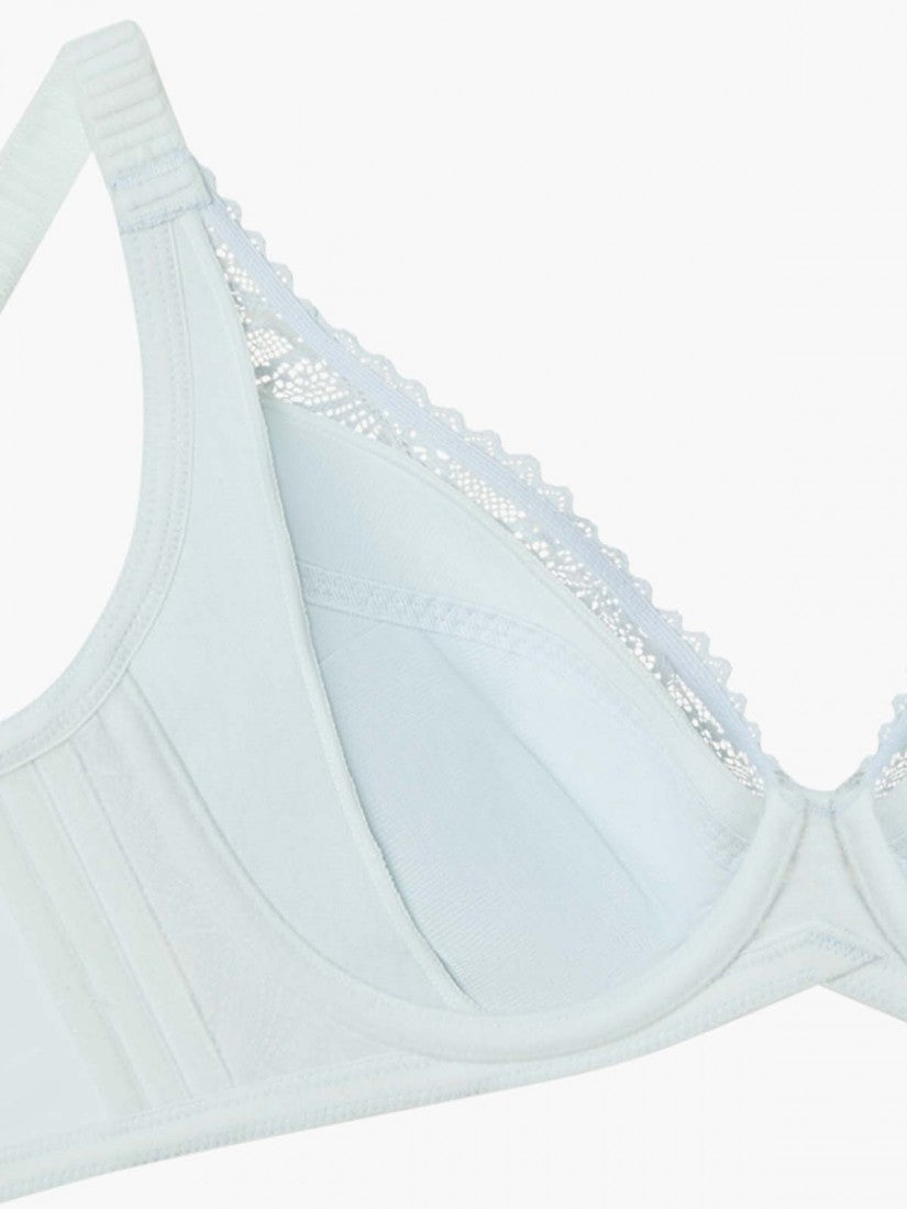 NiTi Shape-Memory Wire Lycra Lace Full Soft Cup Bra (Cup D-H)