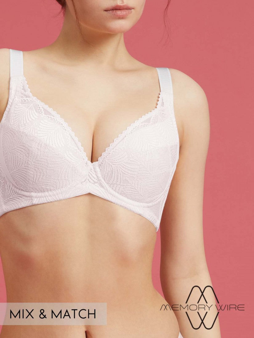 NiTi Shape-Memory Wire Lycra Lace Full Soft Cup Bra (Cup D-H)