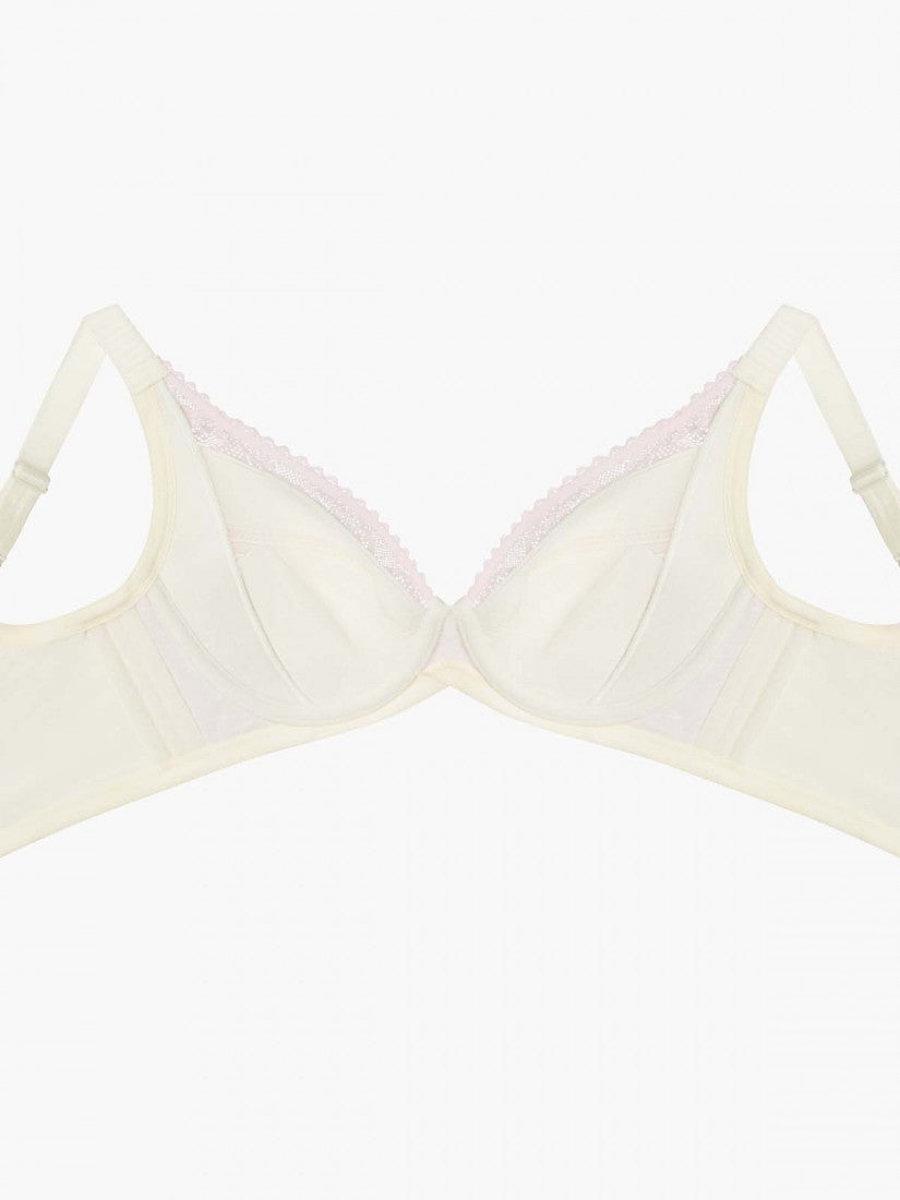 NiTi Shape-Memory Wire Lycra Lace Full Soft Cup Bra (Cup D-H)