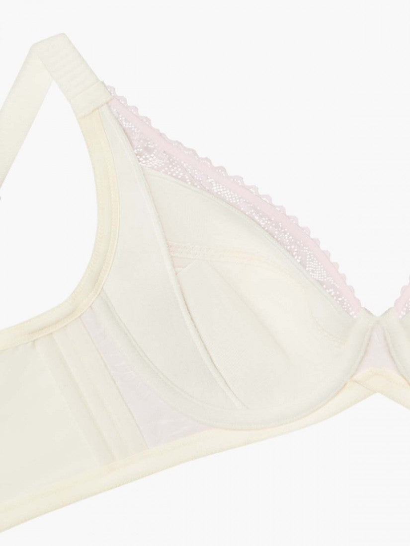 NiTi Shape-Memory Wire Lycra Lace Full Soft Cup Bra (Cup D-H)