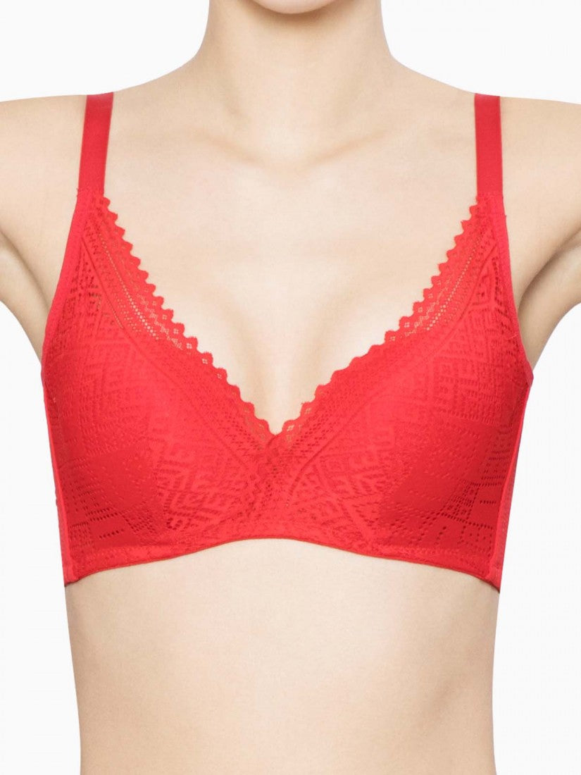 Lace Deep V Push Up Bra