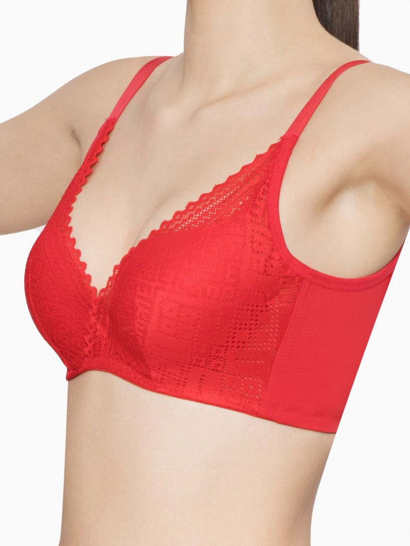 Lace Deep V Push Up Bra