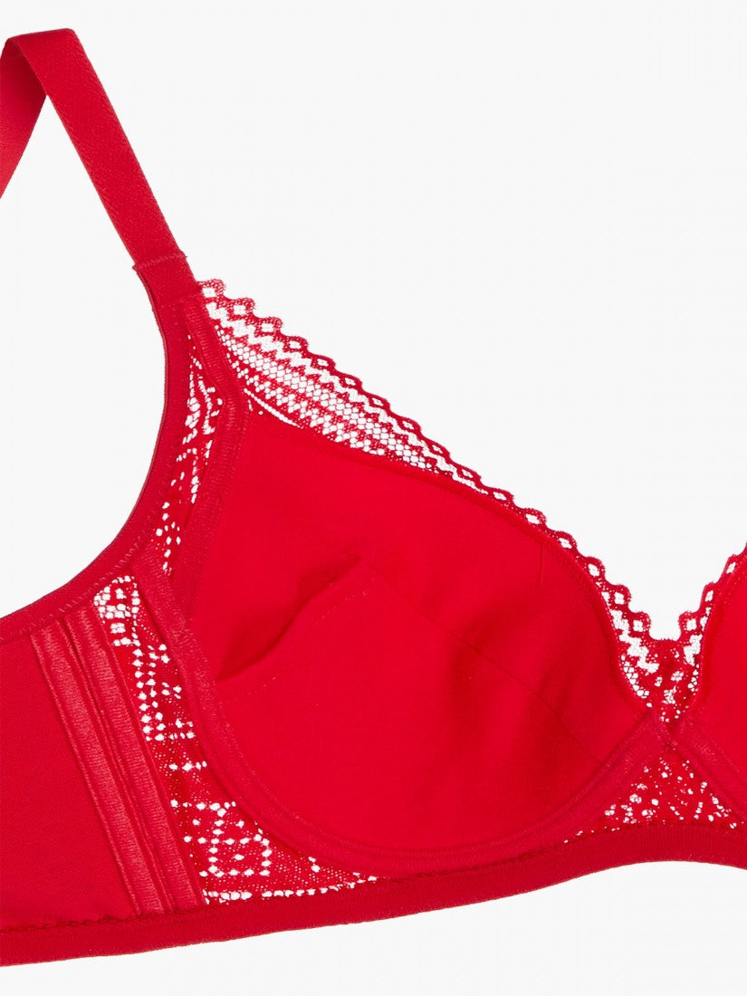 Lace Deep V Push Up Bra