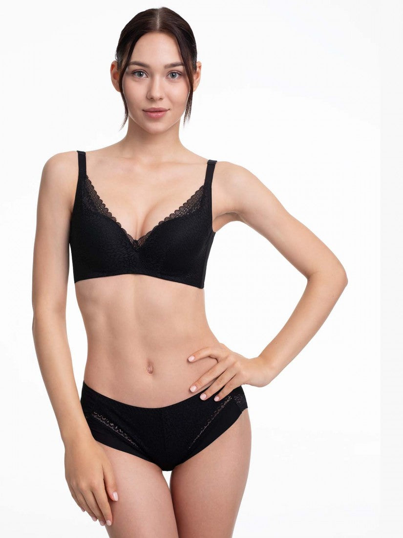 Lace Deep V Push Up Bra (Cup B-D)