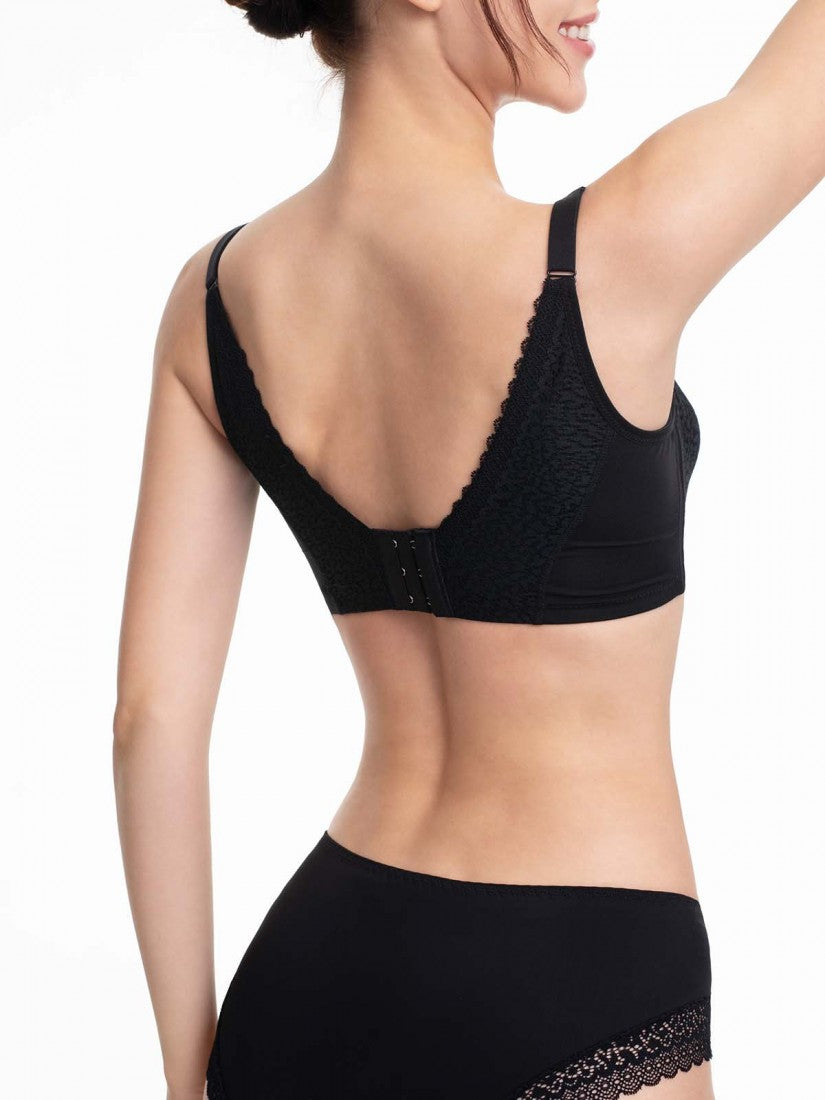 Lace Deep V Push Up Bra (Cup B-D)