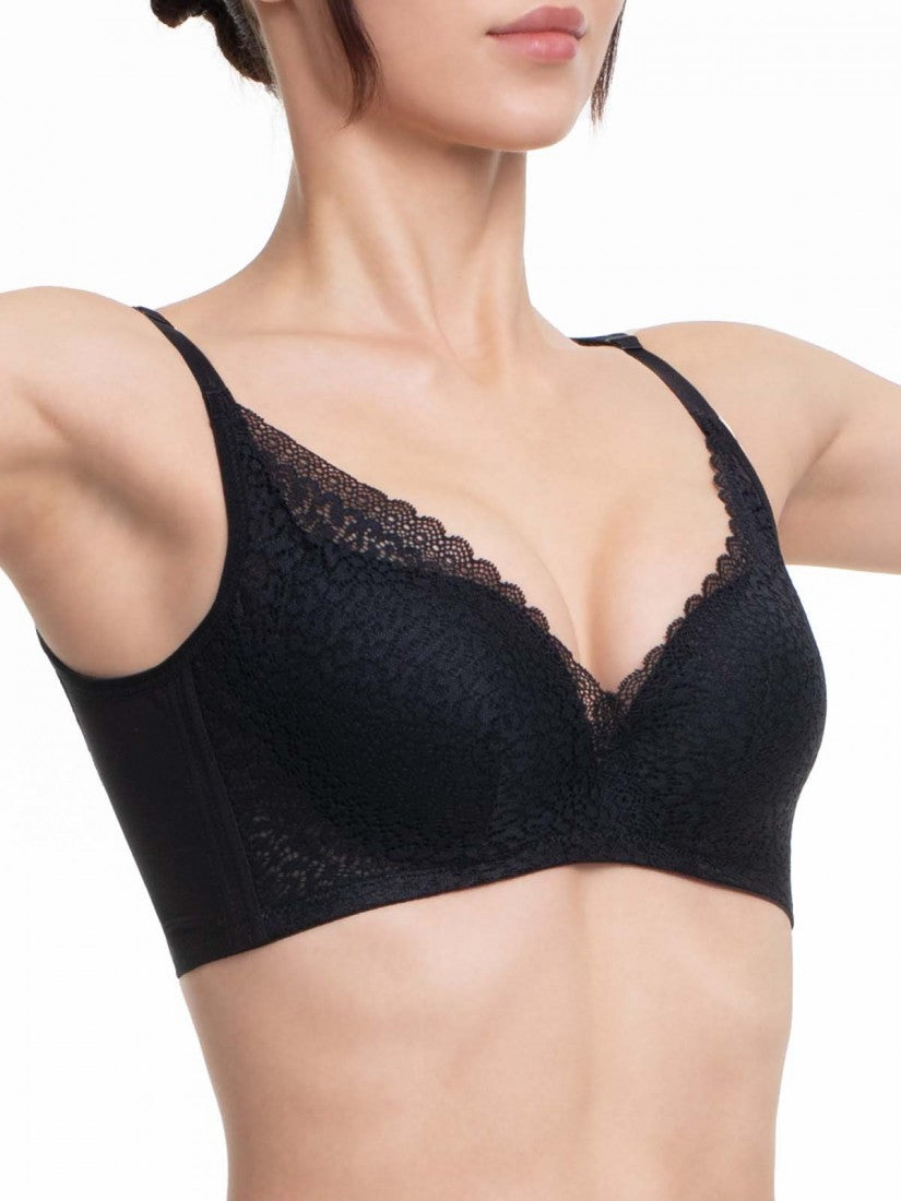 Lace Deep V Push Up Bra (Cup B-D)