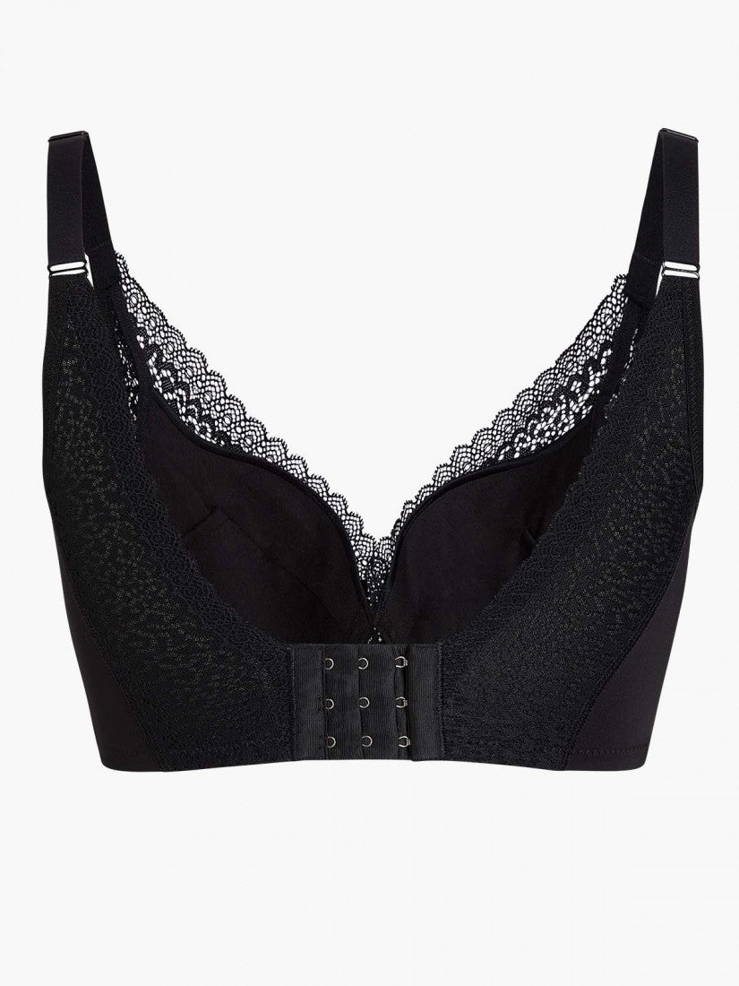 Lace Deep V Push Up Bra (Cup B-D)