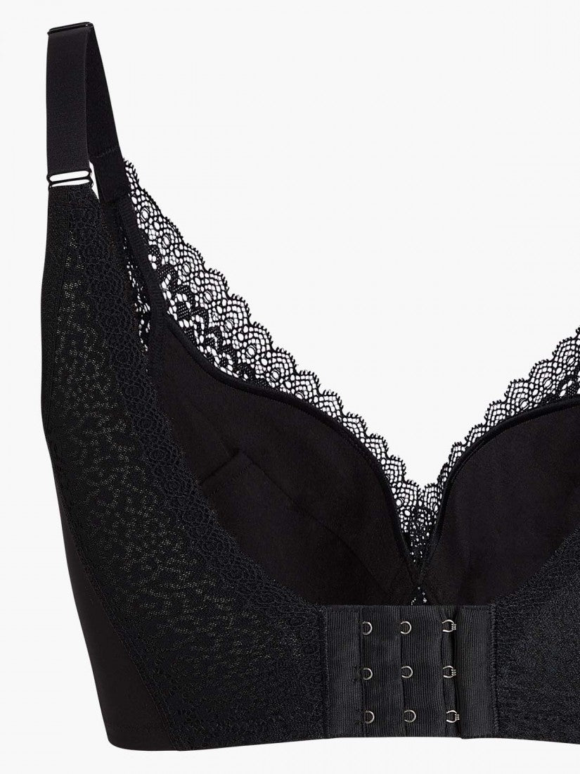 Lace Deep V Push Up Bra (Cup B-D)