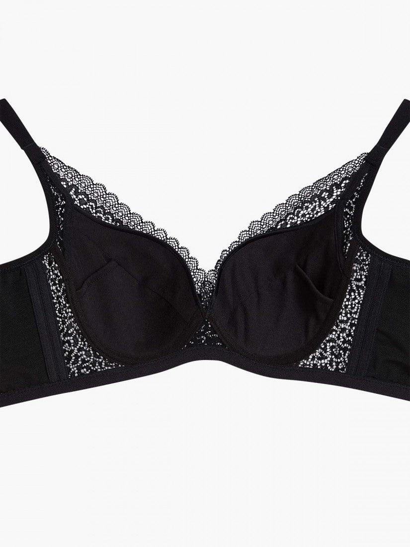Lace Deep V Push Up Bra (Cup B-D)