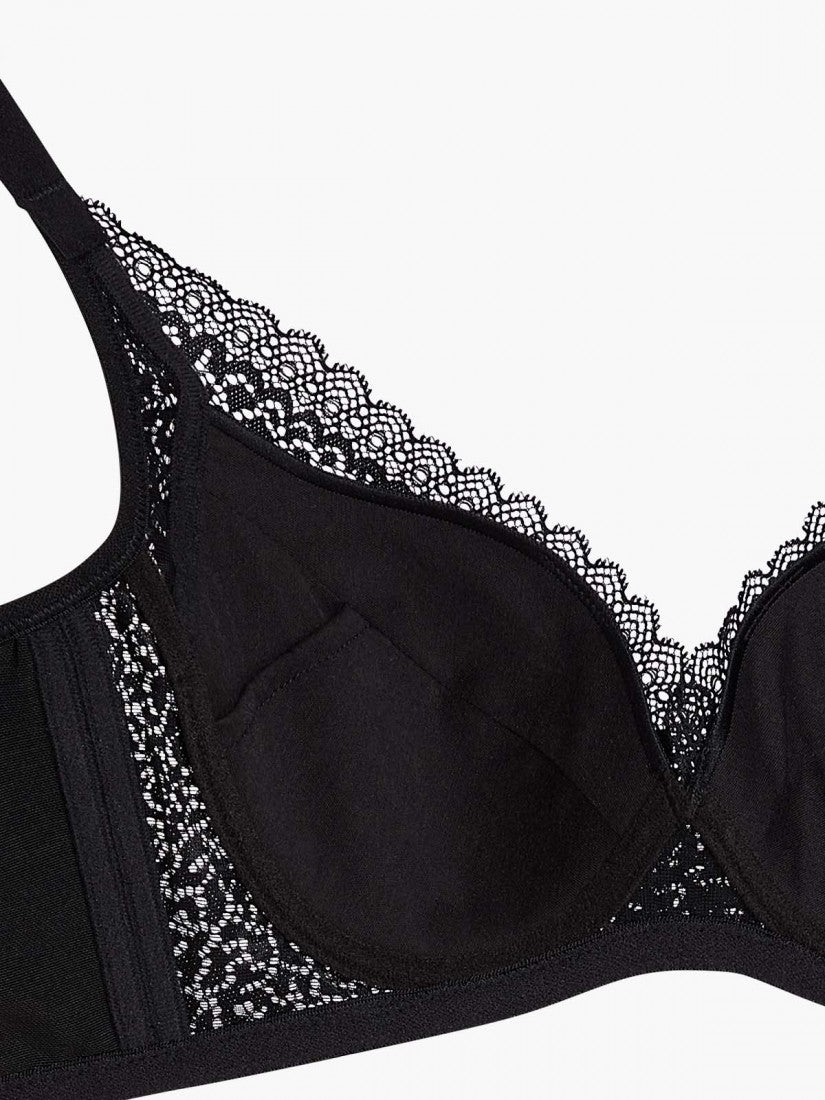 Lace Deep V Push Up Bra (Cup B-D)