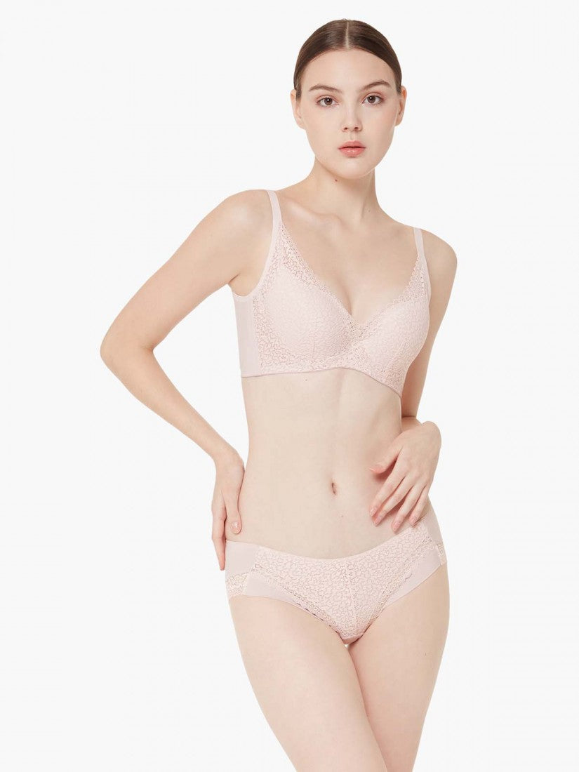 Lace Deep V Push Up Bra (Cup B-D)