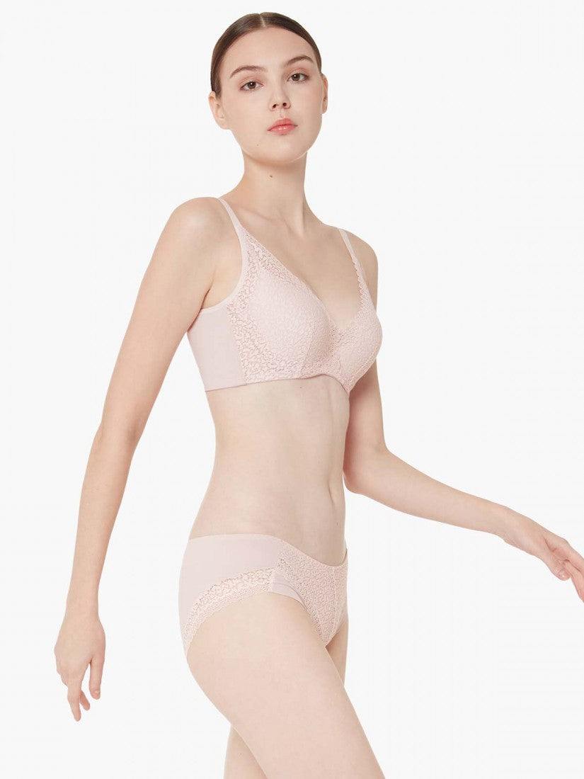 Lace Deep V Push Up Bra (Cup B-D)