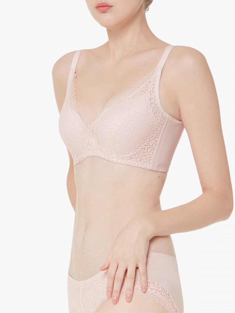 Lace Deep V Push Up Bra (Cup B-D)