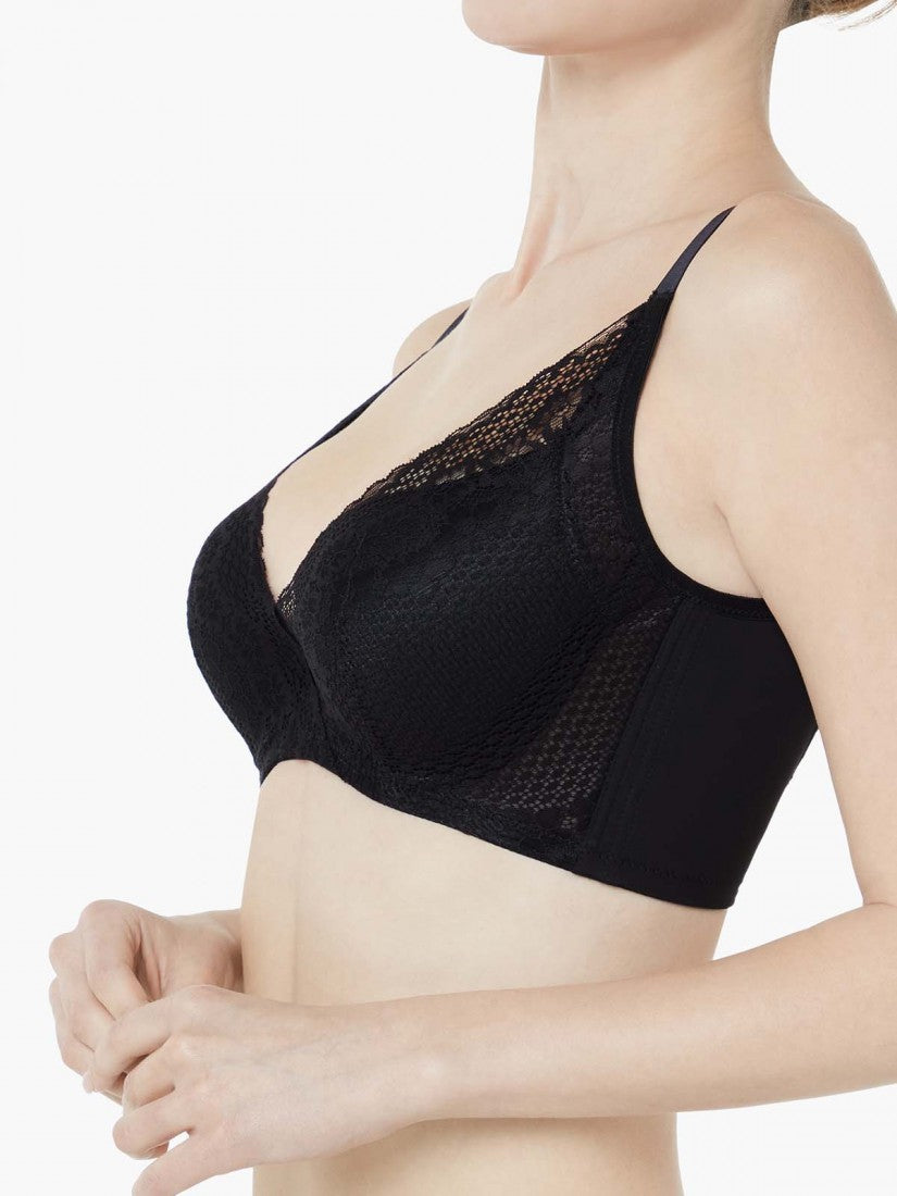 Lace Deep V Push Up Bra (Cup B-D)