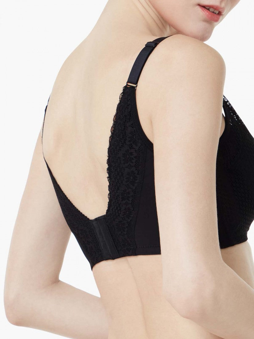 Lace Deep V Push Up Bra (Cup B-D)