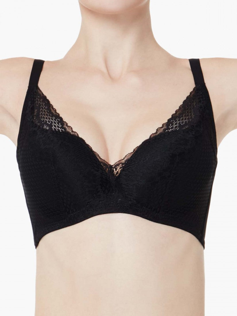 Lace Deep V Push Up Bra (Cup B-D)