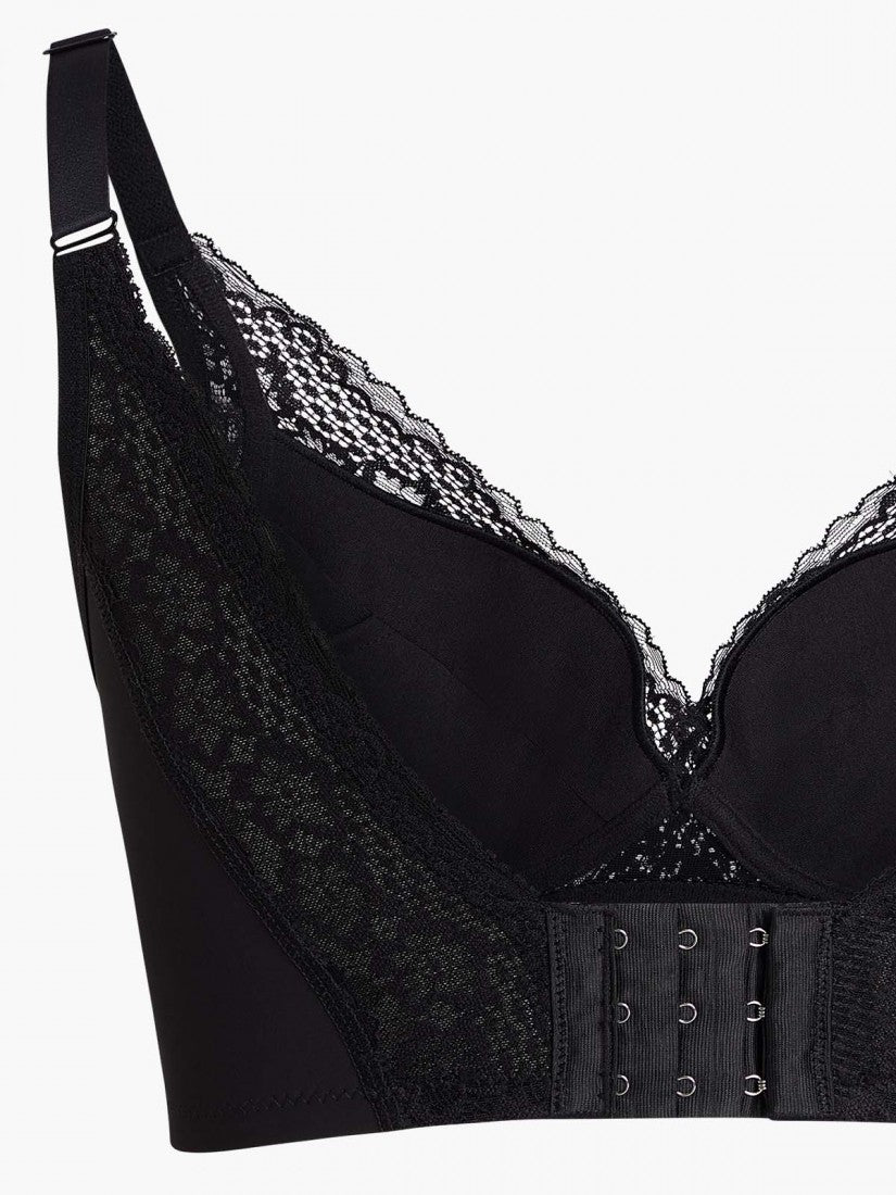 Lace Deep V Push Up Bra (Cup B-D)