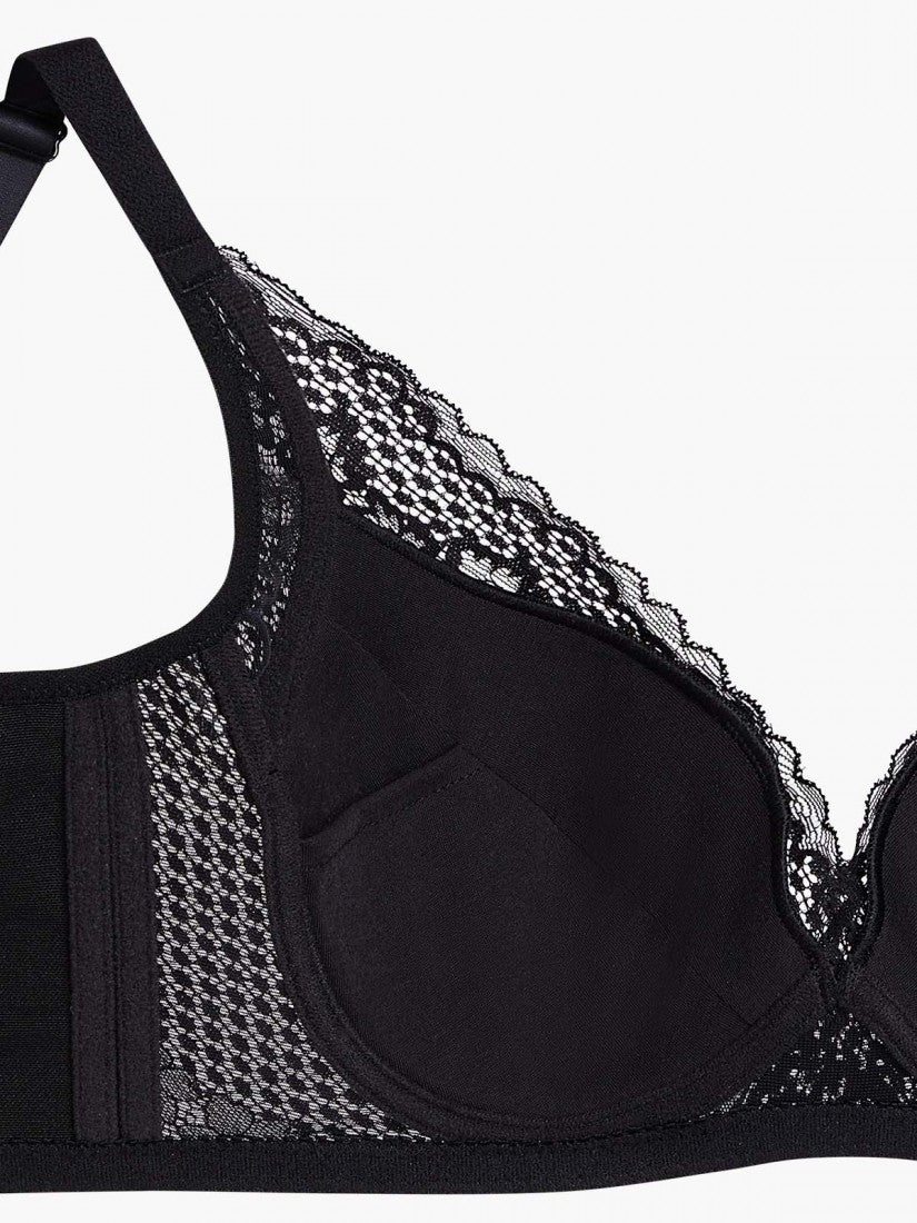 Lace Deep V Push Up Bra (Cup B-D)