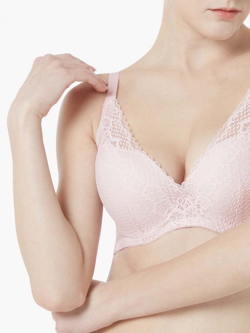 Lace Deep V Push Up Bra (Cup B-D)