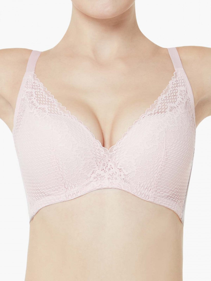 Lace Deep V Push Up Bra (Cup B-D)