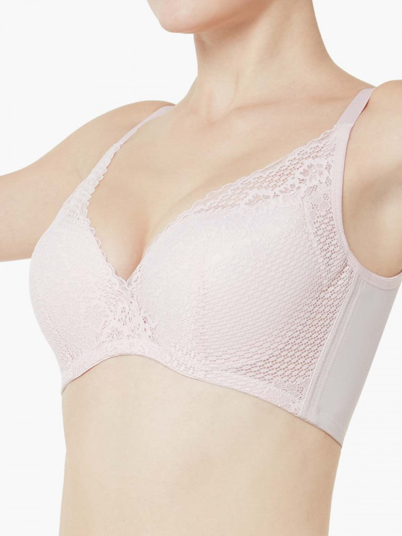 Lace Deep V Push Up Bra (Cup B-D)