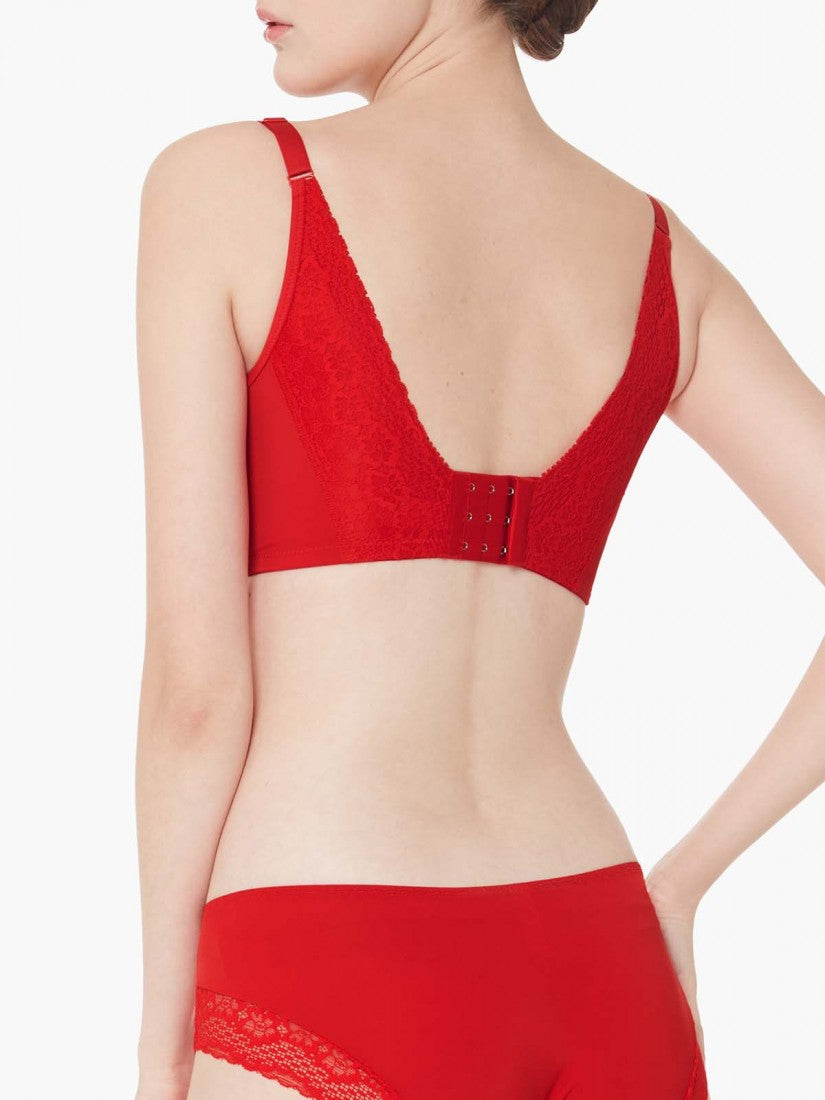 Lace Deep V Push Up Bra (Cup B-D)