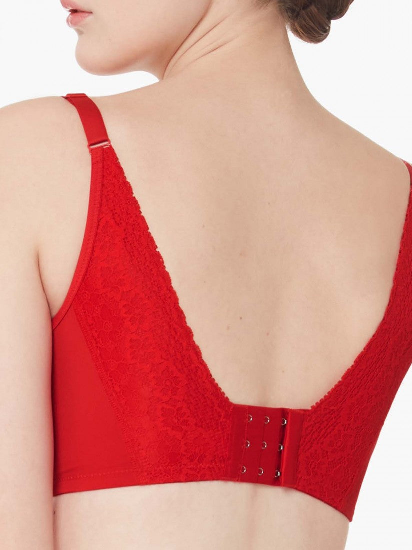 Lace Deep V Push Up Bra (Cup B-D)